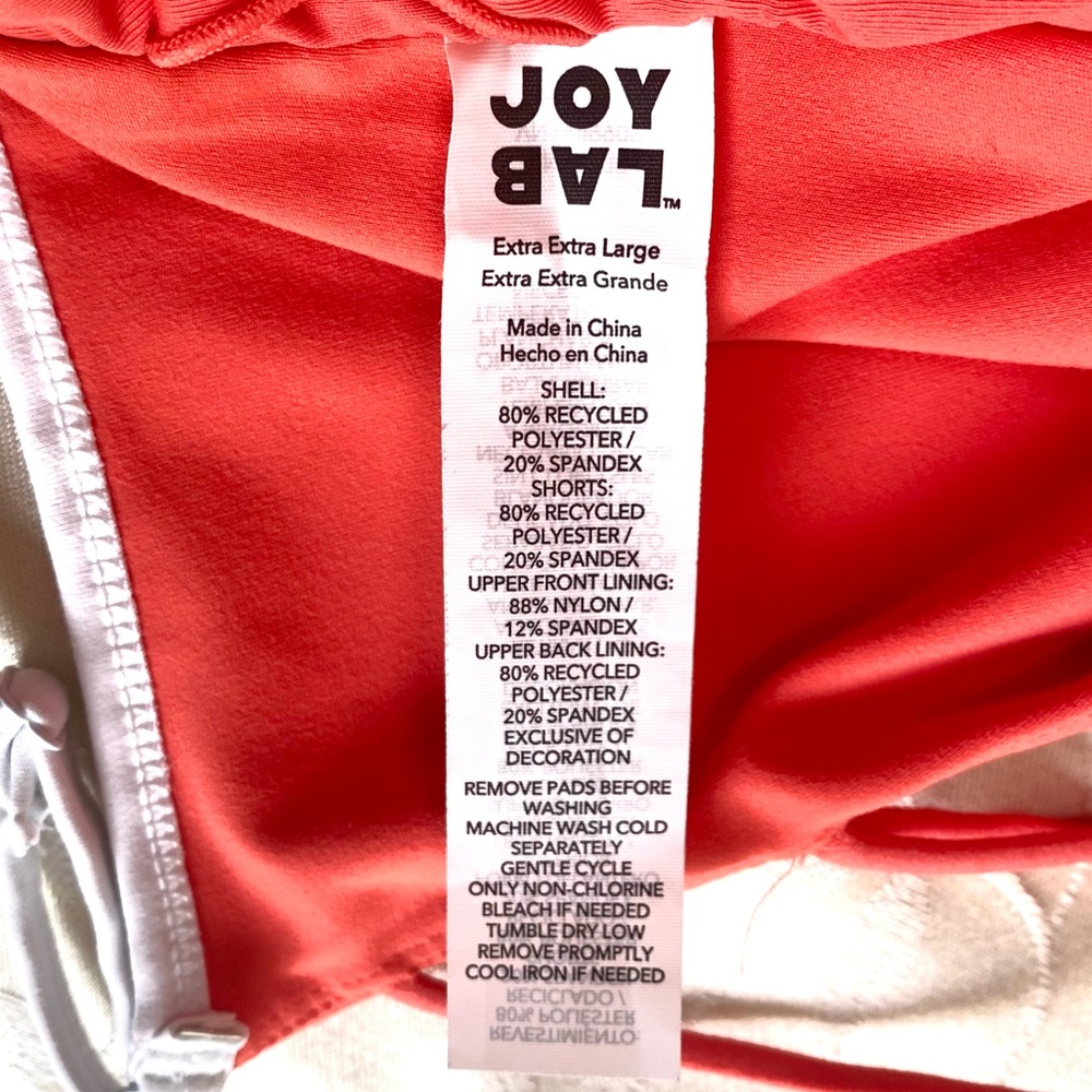 JoyLab Tennis Dress Womens Plus Size XXL Coral Red Attached Shorts Ball Pockets - Picture 5 of 11